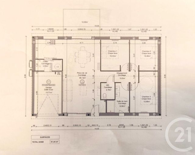 maison à vendre - 4 pièces - 91.0 m2 - BRESSOLS - 82 - MIDI-PYRENEES - Century 21 Les Trois Rivières
