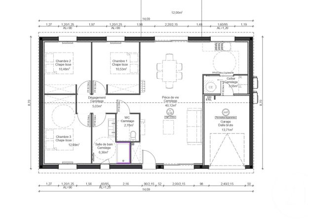 maison à vendre - 4 pièces - 91.0 m2 - BRESSOLS - 82 - MIDI-PYRENEES - Century 21 Les Trois Rivières